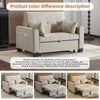 2 SEATER SOFA FABRIC LOVESEAT SOFA CONVERTIBLE PULL OUT SOFA BED GUEST BED BEIGE