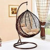 Brown Rattan Egg Chair Swing Outdoor Garden Patio Hanging Wicker Hammock Pod