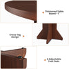 47in Round Dining Table for 4-6,Pedestal Base Wooden Kitchen Table for Apartment