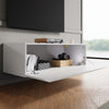 100cm High Gloss Floating TV Cabinet Stand Unit Storage Door Wall Mounted White