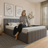Luxury Plush Velvet Ottoman Bed Frame with Gas Lift Storage, Double & King Sizes