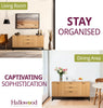 Large Sideboard, Metal-Based Oak Effect Storage Cabinet with Drawers & Cupboards
