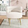 Modern Tub Chairs Teddy Fabric Accent Armchair Barrel Reading Chair Single Sofa