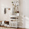 185cm Modern Hall Tree with 7 Hooks, 5-Tier Coat Rack & Shoe Storage Organizer