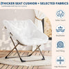 Folding Saucer Foldable Moon Chair Camping Outdoor Soft Padded Seat No Assembly