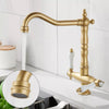 Kitchen Mixer Tap Vintage Dual Lever Kitchen Sink Taps Brass Water Tap Mixer