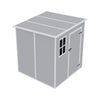 6x6ft Outdoor Storage Shed Plastic Garden Tool House with Floor & Lockable Door