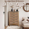 5 Drawers Dresser for Bedroom Wood Tall Chset of Drawer Metal Handle Living Room