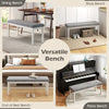 117 cm Indoor Long Ottoman Bench w/ Rubber Wood Legs-Dark Grey