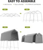 10x15 ft Carport Storage Shed Portable Garage w/ Roll-up Zipper Door Waterproof