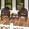 Wooden Patio Dining Chair with Armrests and Reclined High Backrest
