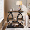 4-Shelf End Table, 23.6‘’ Rustic Narrow Side Table with Storage for Living Room