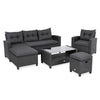 Garden Furniture Set Cambridge Rattan Corner Sofa Table Cushions Grey UK Stock
