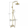 Antique Brass Shower Faucet 8” Rainfall Shower Set Shower Tap System Waterfall
