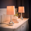 2 x Touch Table Lamps 34cm Dimmer Bedside Lights Living Room Reading Small Lamp