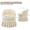 Vanity Stool Chair with Back& Arms,Upholstered Makeup Chair,for Bedroom Bathroom