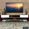 XL Large TV Stand for Up To 95" TVs - 2m Wide Natural Walnut Wood & Gloss White
