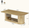 120CM Rectangular Coffee Table Wooden Center Table with Storage for Living Room