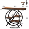 Industrial Narrow Console Table - Rustic Brown Wood & Metal 5-Tier
