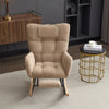 Rocking Chair for Nursery Corduroy Upholstered Nursing Chair with Footrest Brown
