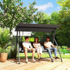 2-in-1 Swing Chair 3 Seater Hammock Cushion Bed Tilt Canopy Garden Dark Grey
