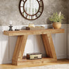 55-Inch Farmhouse Console Table, Rustic Sofa Table with Storage for Living Room