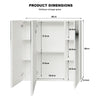 800mm Triple Door LED Bathroom Mirror Cabinet with Light Demister Wall Mounted