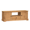 Country TV Unit Widescreen 2 Door 1 Drawer Media Solid Wood Pine Wooden Stand
