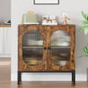 Kitchen Sideboard with 2 Glass Doors Adjustable Shelves Storage Cabinet
