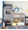 Bunk Beds Cabin Canopy Wooden Bed Frame 3FT Single Kids Children High Sleeper