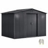 8 x 6ft Garden Storage Shed Outdoor Metal Garden Sheds with Sliding Door GREY