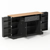 Sideboard Kitchen Cabinet with Drawer, Shelf Doors & Adjustable Shelves, Black