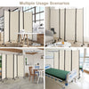 4 Panel Room Divider Folding Privacy Dividers Room Partition on Wheels-White