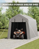 10x15 ft Carport Storage Shed Portable Garage w/ Roll-up Zipper Door Waterproof