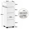 Slim Bathroom Floor Cabinet Storage Unit Tower with 3 Drawer & 4 Compartments