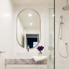 Industrial Style Oval Wall Mounted Mirror Bathroom Hanging Vanity Mirrors 70cm