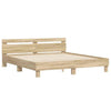 Bed Frame with LED Sonoma 193 x 203 cm Engineered Wood