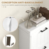 Slim Shoe Storage Cabinet with 3 Flip Drawers for Entryway, White