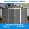 Garden Shed Apex Roof 8X6FT Metal With Free Foundation Base Storage House Grey