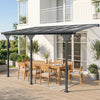 Outdoor Patio Wall-mounted 4.35 x 3(m) Gazebo Pergola, Aluminum Post, PC Roof