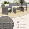 Outdoor Wicker Furniture with Loveseat & Table