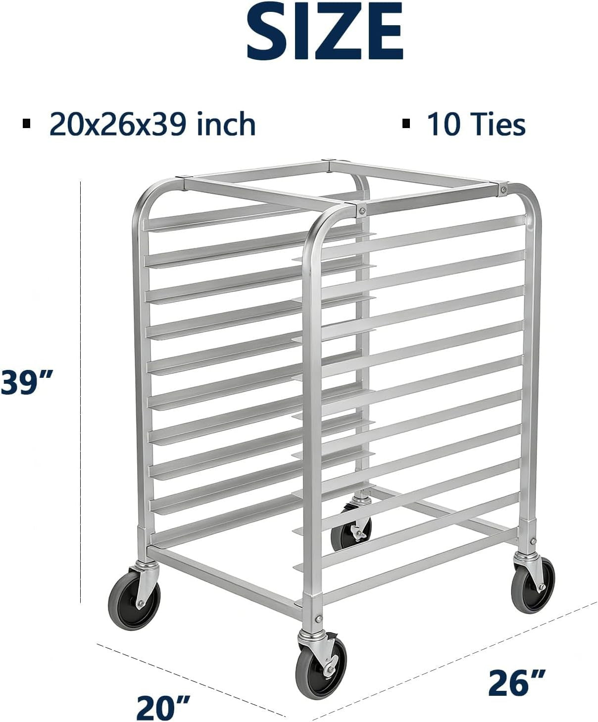 10 Tier Mobile Commercial Bread Cooling Rack Trolley Bun Pan Rack with ...