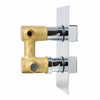 Concealed Thermostatic Shower Mixer Square Black Bathroom Twin Head Valve Set