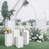 Square Metal Plinth Cylinder Dessert Pedestal Wedding Cake Flower Display Stand