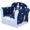 Kids Armchair Foam Filled Toddler Sofa Upholstered Couch Rocket for 1.5-3 Year