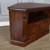 Mahogany Corner TV unit with flutted columns and Single Shelf , 2 Doors