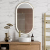 Oval LED Mirror Touch Designer Bathroom Demister Mains Brushed Brass 550x1000mm
