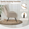 Upholstered Rocking Chair Nursery Glider Rocker w/Padded Backrest-Beige