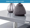 Wooden Coffee Table With Storage Sofa End Table LED Light Living Room