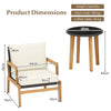 3Pcs Outdoor Rattan Furniture Set Garden Patio Wicker Chair & Side Table Set